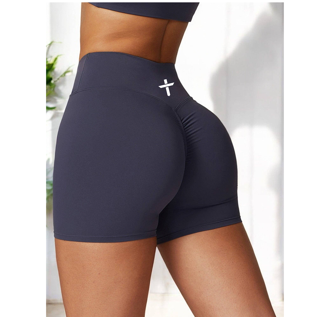 High Waist Seamless Athletic Shorts with Sculpting Fit